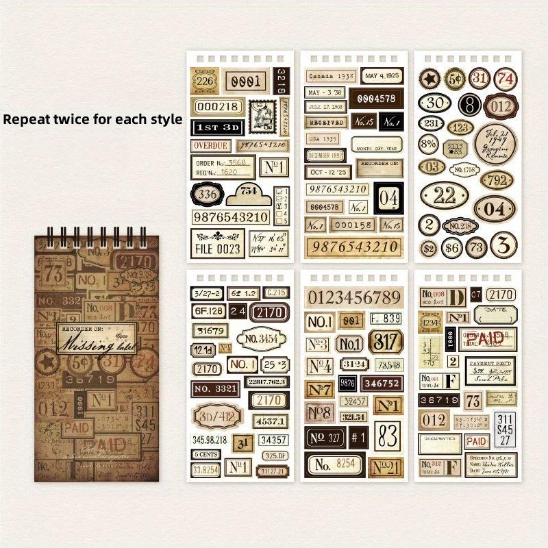 12pcs Lost Label Series Coil Stickers Pack