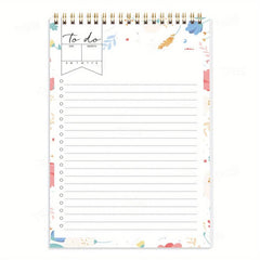 Flower Pattern Daily Planner To Do List Notepad Spiral Organizer