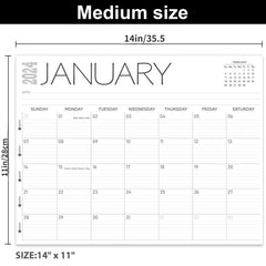Desk Calendar Jan-Dec 12 Months Week Numbers Ruled Blocks