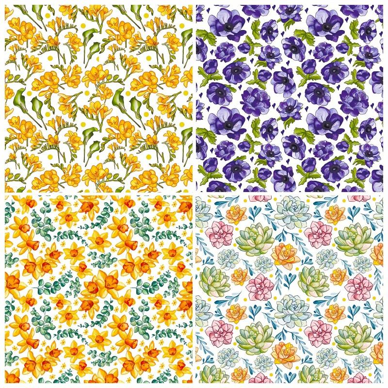 12pcs Flower Series Brochure Material Paper for DIY Photo Album Scrapbook
