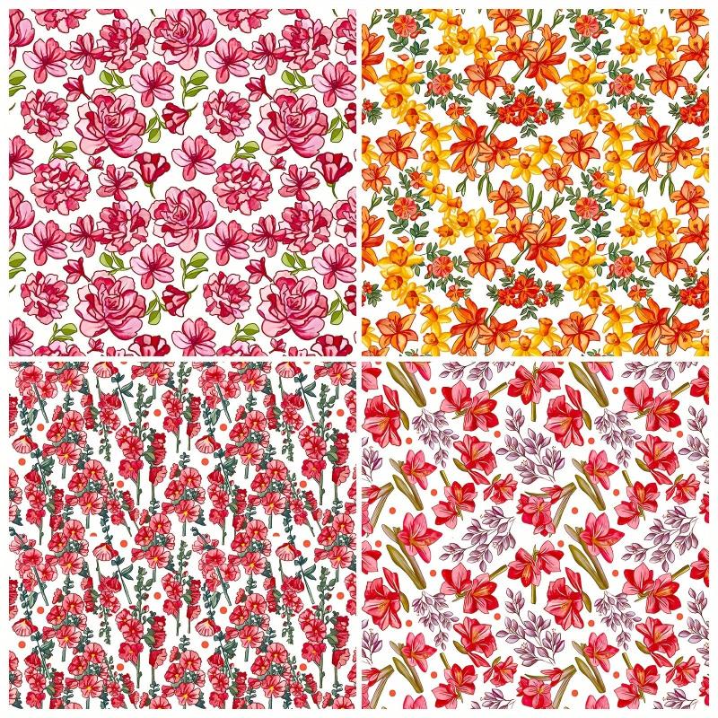 12pcs Flower Series Brochure Material Paper for DIY Photo Album Scrapbook