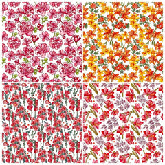 12pcs Flower Series Brochure Material Paper for DIY Photo Album Scrapbook
