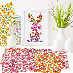 12pcs Flower Series Brochure Material Paper for DIY Photo Album Scrapbook