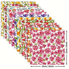 12pcs Flower Series Brochure Material Paper for DIY Photo Album Scrapbook