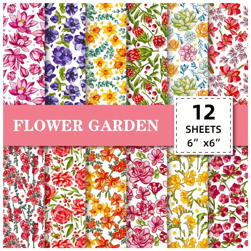 12pcs Flower Series Brochure Material Paper for DIY Photo Album Scrapbook