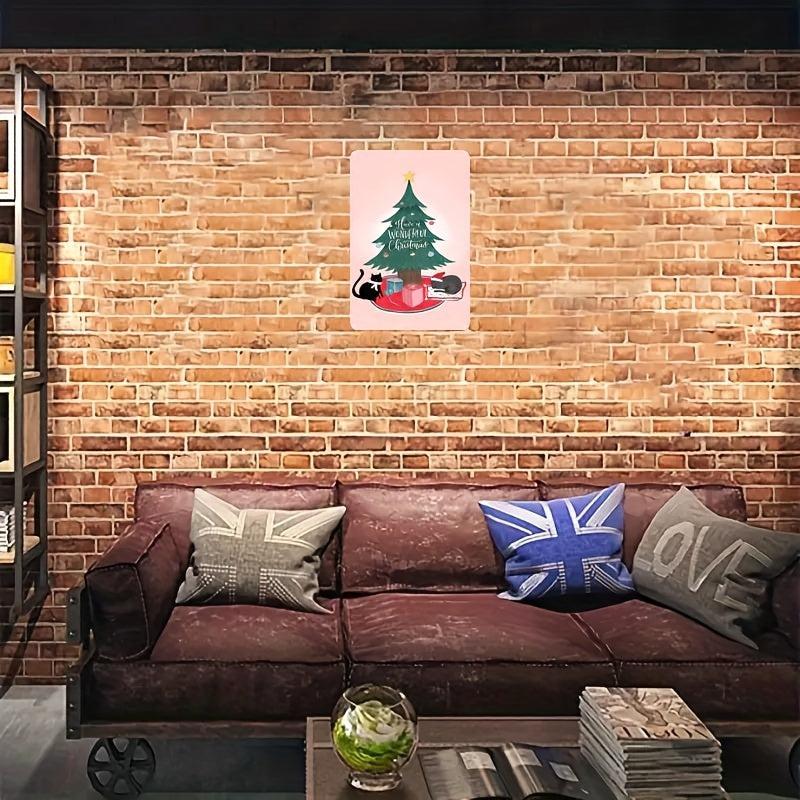 Retro Christmas Cat Metal Tin Sign 8''x12'' Artwork