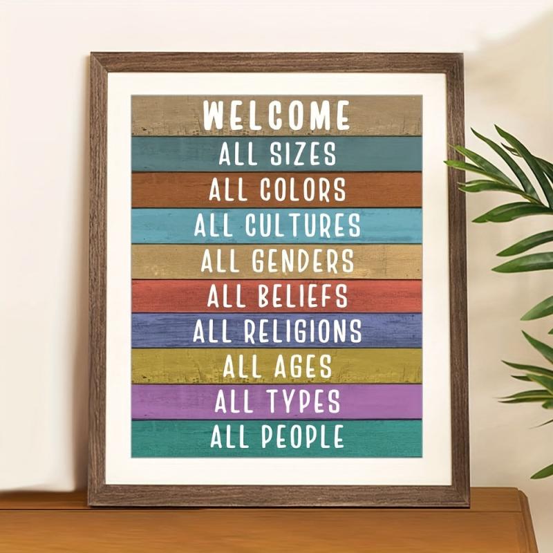 Welcome Sign Wall Decor - Classroom Rules Poster - 8X10 INCH