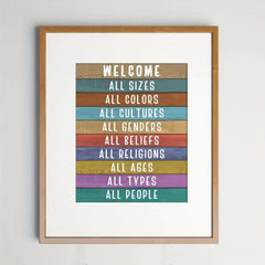 Welcome Sign Wall Decor - Classroom Rules Poster - 8X10 INCH