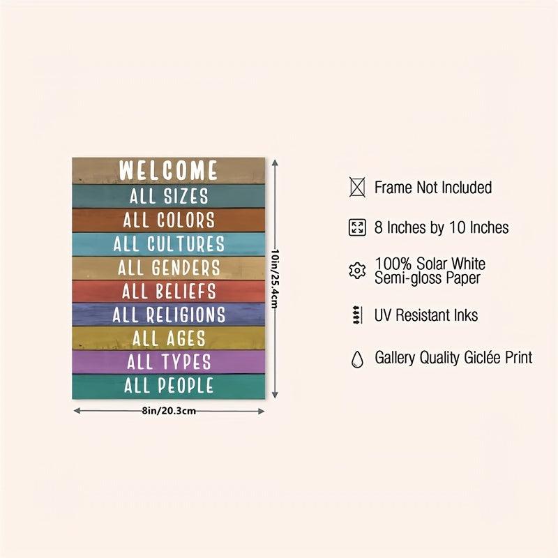 Welcome Sign Wall Decor - Classroom Rules Poster - 8X10 INCH