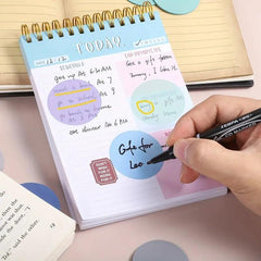 Morandi Round Transparent Sticky Notes Waterproof Bookmarks Page Flags