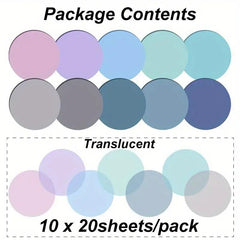 Morandi Round Transparent Sticky Notes Waterproof Bookmarks Page Flags