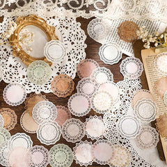 30pcs Lace Vintage Scrapbook Paper Flower Moon Series