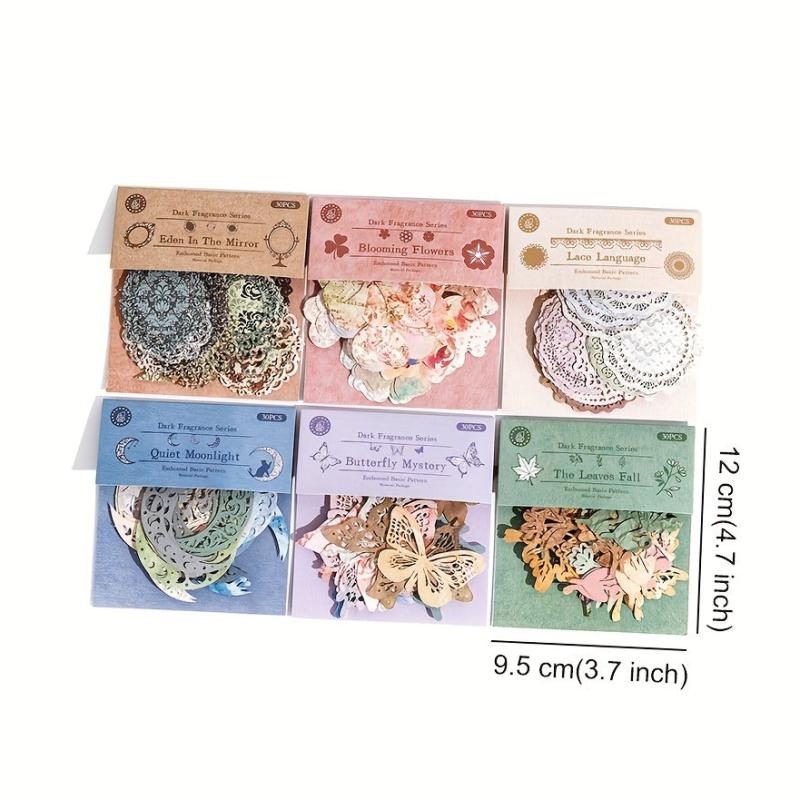 30pcs Lace Vintage Scrapbook Paper Flower Moon Series