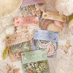 30pcs Lace Vintage Scrapbook Paper Flower Moon Series