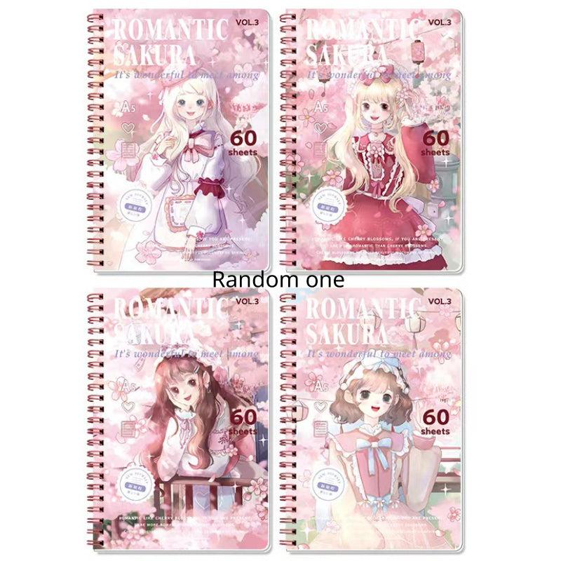 A5 Lined Men's Women's Diaries Hardcover Writing Notebook Cartoon Cover Notebook