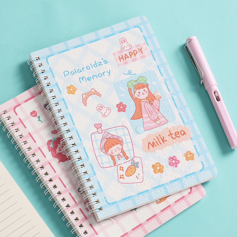 A5 Lined Men's Women's Diaries Hardcover Writing Notebook Cartoon Cover Notebook