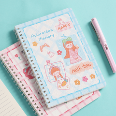 A5 Lined Men's Women's Diaries Hardcover Writing Notebook Cartoon Cover Notebook