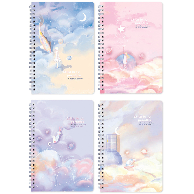 A5 Lined Men's Women's Diaries Hardcover Writing Notebook Cartoon Cover Notebook