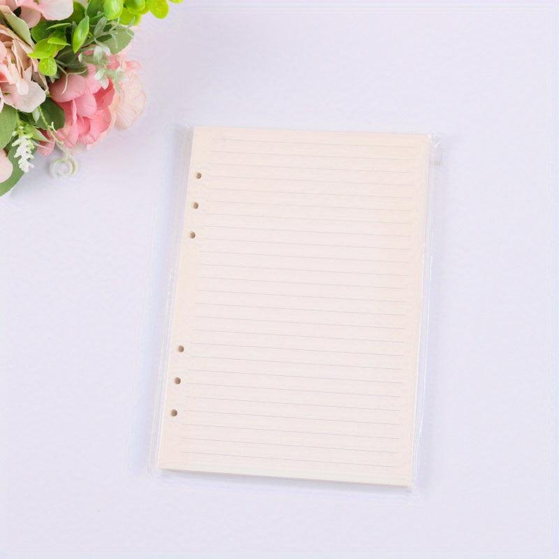 6 Ring Kraft Lined Paper Refills for Leather Journal Notebook