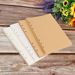 6 Ring Kraft Lined Paper Refills for Leather Journal Notebook