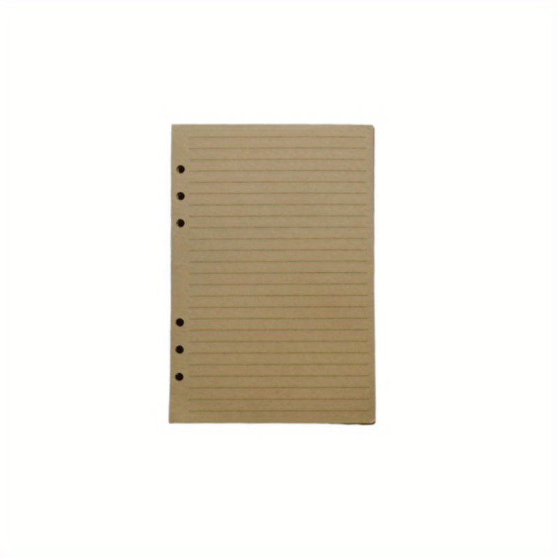 6 Ring Kraft Lined Paper Refills for Leather Journal Notebook