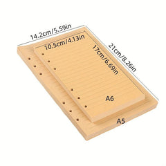 6 Ring Kraft Lined Paper Refills for Leather Journal Notebook