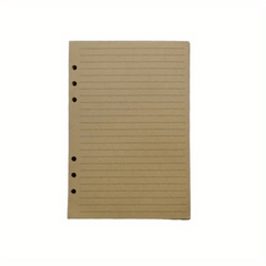6 Ring Kraft Lined Paper Refills for Leather Journal Notebook