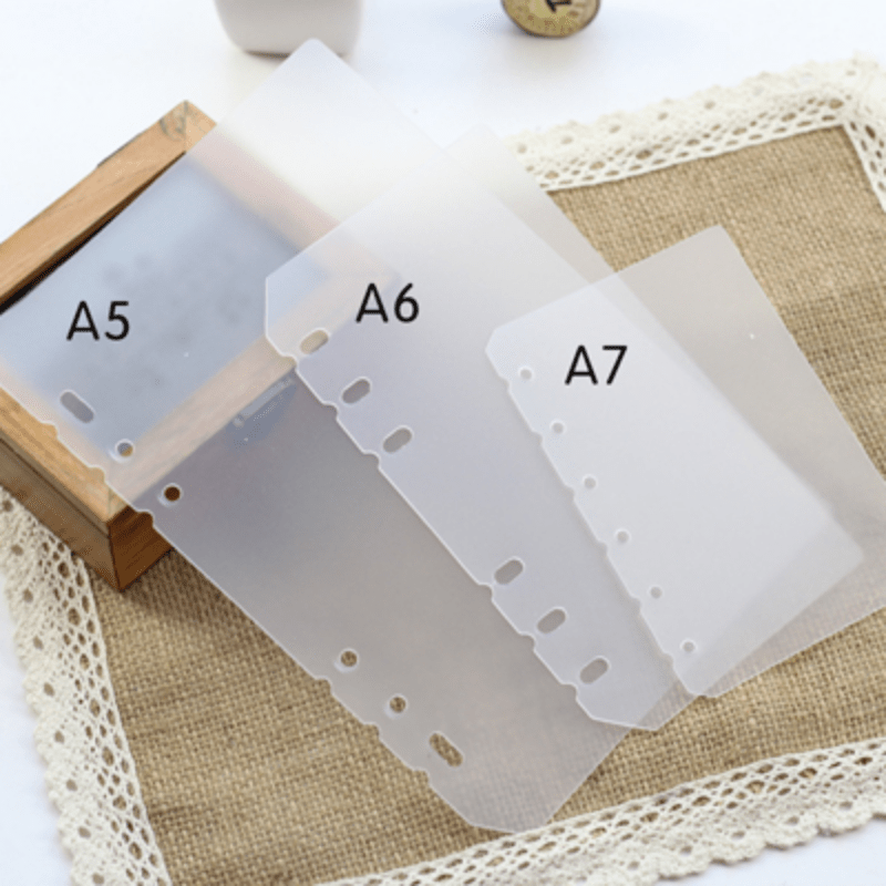 1pc A5 Frosted Semi Transparent 6 Hole Ring Binder Shell