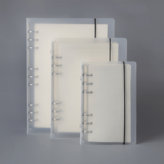 1pc A5 Frosted Semi Transparent 6 Hole Ring Binder Shell