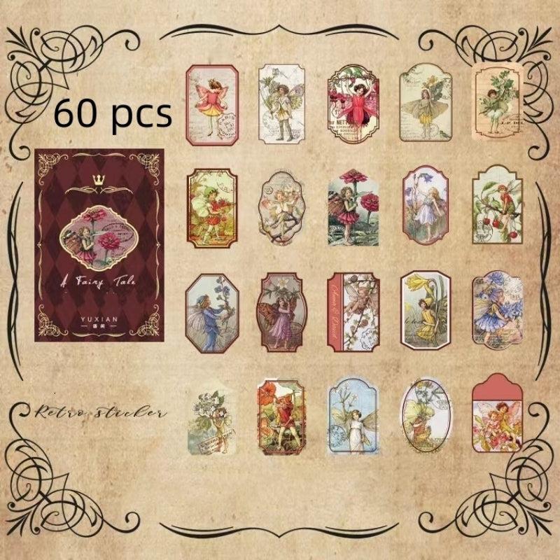 Vintage Literary Accounting Paper Box - 60pcs, 20 Patterns