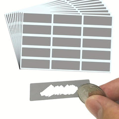 15 Scratch Off Stickers Round Circle Silver