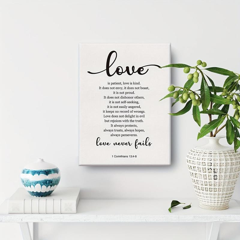 1 Corinthians 13:4-8 Love Never Fails Canvas Print