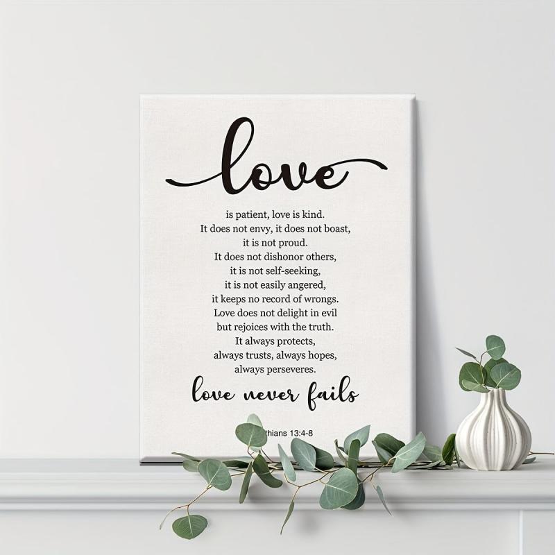 1 Corinthians 13:4-8 Love Never Fails Canvas Print