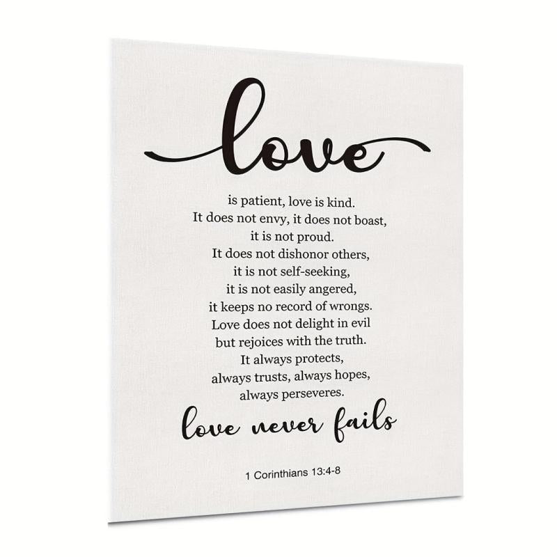1 Corinthians 13:4-8 Love Never Fails Canvas Print