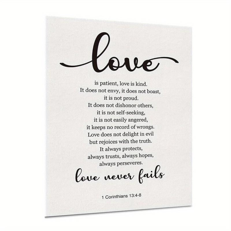 1 Corinthians 13:4-8 Love Never Fails Canvas Print