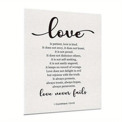 1 Corinthians 13:4-8 Love Never Fails Canvas Print