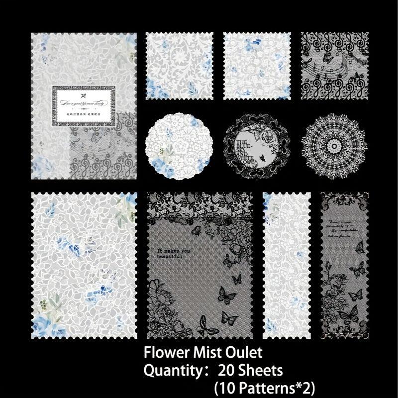 20 Sheets Vintage Lace Series Scrapbook Paper