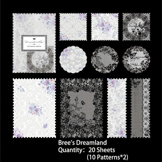20 Sheets Vintage Lace Series Scrapbook Paper