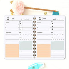 BUBU Daily Planner Notebook Undated To Do List Time Management Meal Plan