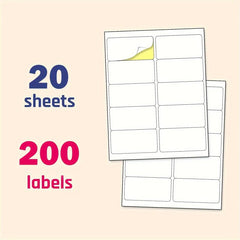Printable Sticker Labels Matte 10 Labels/Page 2x4 10/20 Sheets