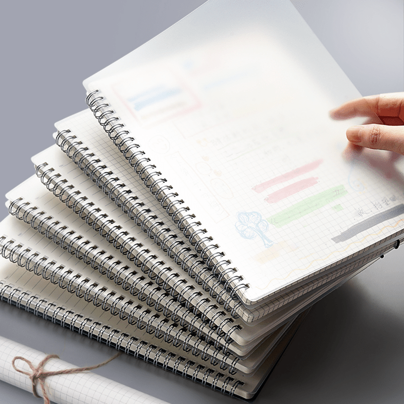 Frosted PP Shell Coil Notebook A5 Horizontal Line Inner Page Not Clear