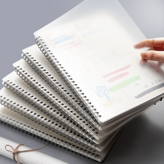 Frosted PP Shell Coil Notebook A5 Horizontal Line Inner Page Not Clear