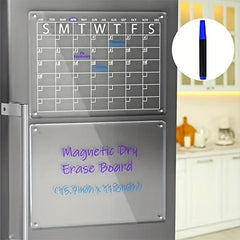 Acrylic Magnetic Dry Erase Board Calendar For Fridge - Clear