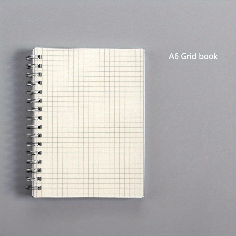 A6 Frosted Transparent Cover Horizontal Grid Blank Notepad