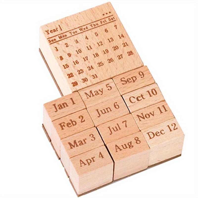 Wooden Rubber Stamp Set for DIY Crafts Gift Wrapping Scrapbooking