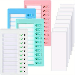 Reusable To Do List Checklist Board with Replaceable Cardstock - Pack of 4