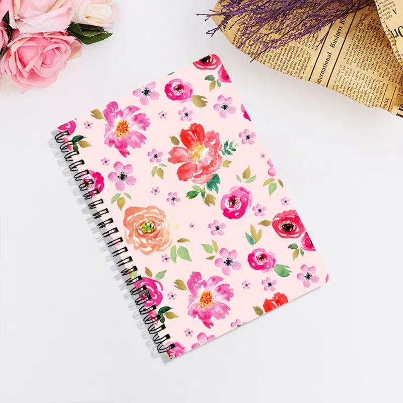 A5 Fresh Floral Pattern Coil Notebook for School & Office