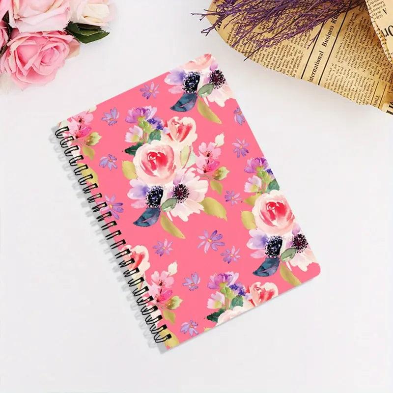 A5 Fresh Floral Pattern Coil Notebook for School & Office