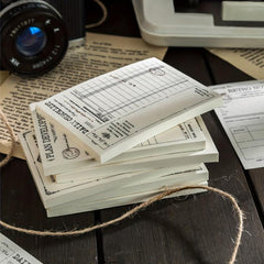 Vintage Moment Series English Note Pack with Ledger Backing Paper - 50pcs