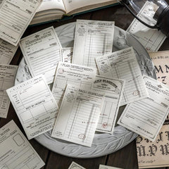 Vintage Moment Series English Note Pack with Ledger Backing Paper - 50pcs